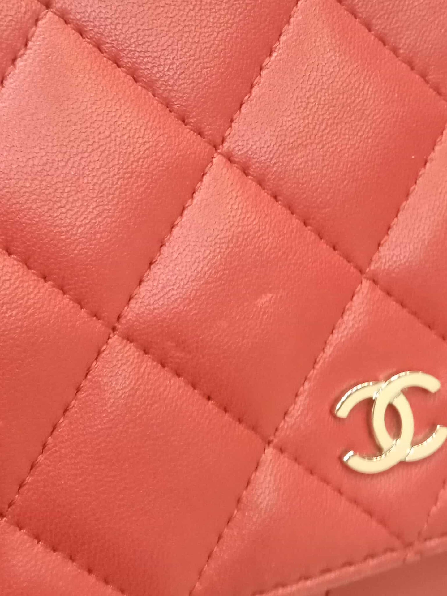 Chanel Classic Wallet On Chain Red Lambskin Series 16
