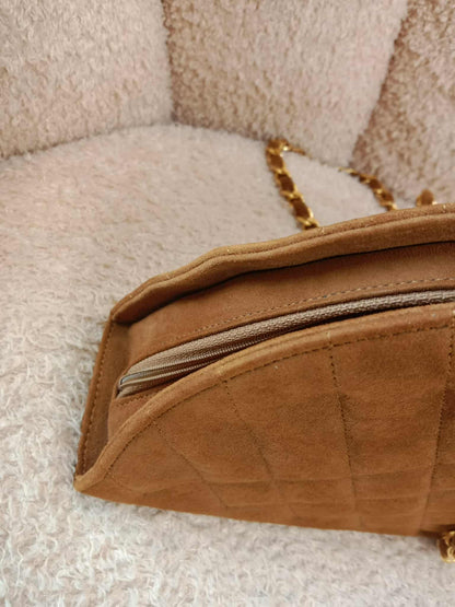 Chanel Vintage Suede Moon Bag Series 1