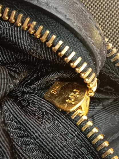 Prada Logo Jacquard Tote Corda Bruciato