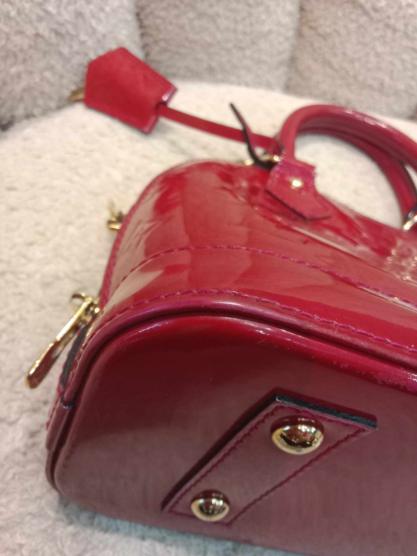 Louis Vuitton Alma BB Monogram Empriente Patent Red