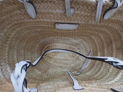 Prada Raffia Tote Bag White