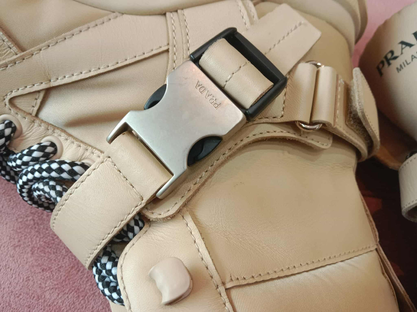 Prada Monolith Boots Beige Size 38