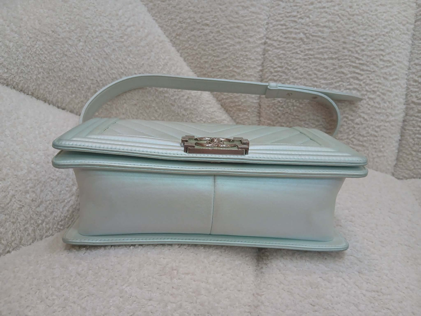 Chanel Leboy Chevron Iridescent Green Old Medium Series 25