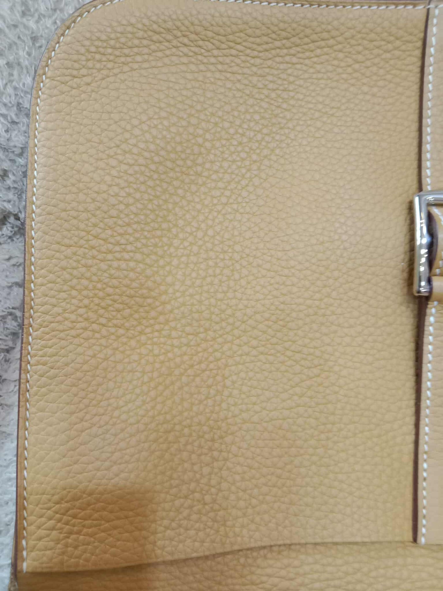 Hermes Halzan 31 Jaune Ambre Clemence Stamp R Square 2014