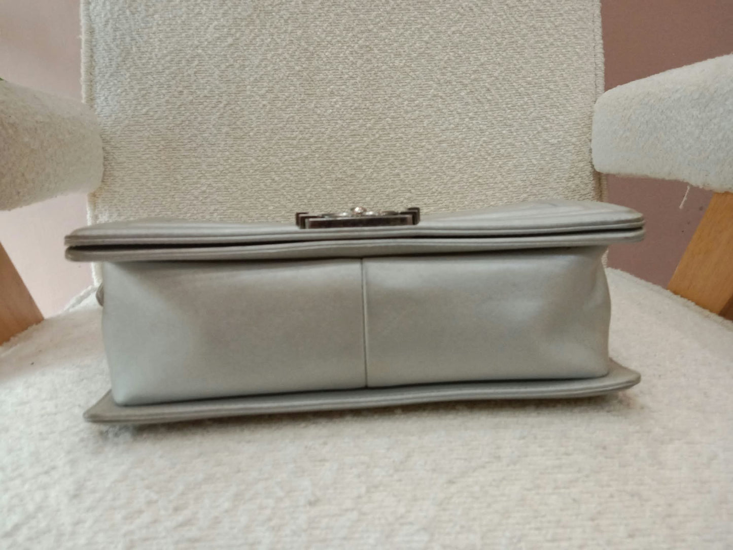 Chanel Le Boy Lambskin Old Medium Gray Series 20