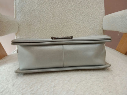 Chanel Le Boy Lambskin Old Medium Gray Series 20
