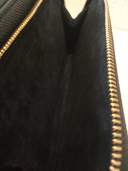 Christian Dior Caro Double Pouch Shoulder Bag Black