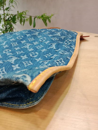 Louis Vuitton Monogram Denim Sac Plat Blue
