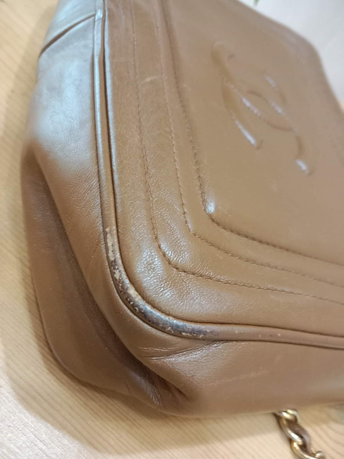 Chanel Vintage Camera Bag Lambskin Brown Series 0