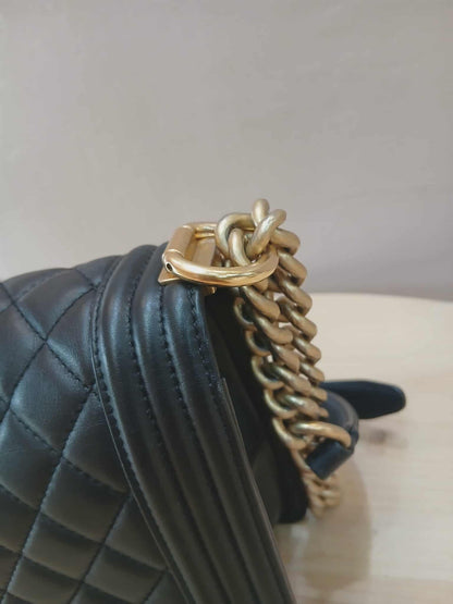 Chanel Leboy Lambskin Old Medium Black Microchipped