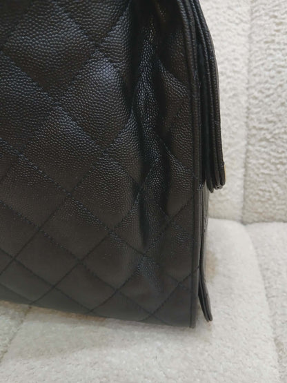 Chanel 25 Black Caviar Microchipped Fullset