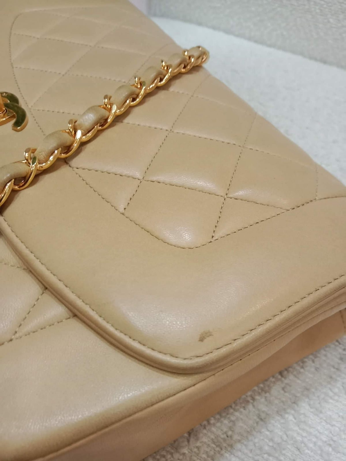 Chanel Diana Beige Lambskin Series 2