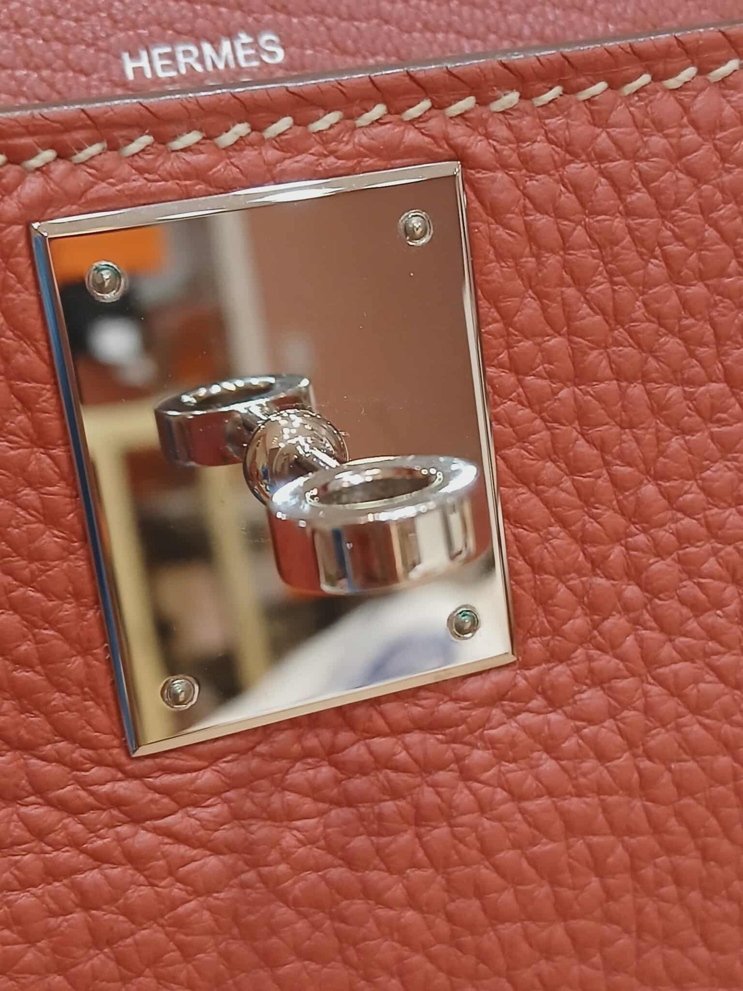 Hermes Jypserie 28 Clemence Rouge Venetian Stamp  P 2012