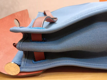Hermes Herbag Zip 31 Bicolor Blue/Red Canvas & Leather Stamp X 2016