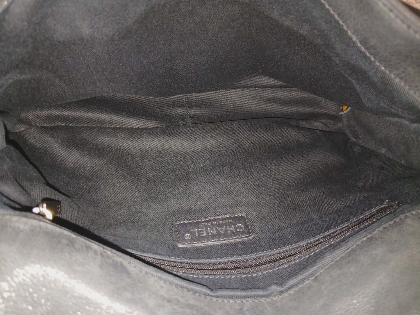 Chanel Square Double Flap Lambskin Dark Gray Series 15