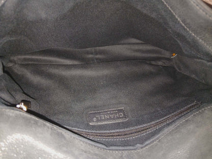 Chanel Square Double Flap Lambskin Dark Gray Series 15