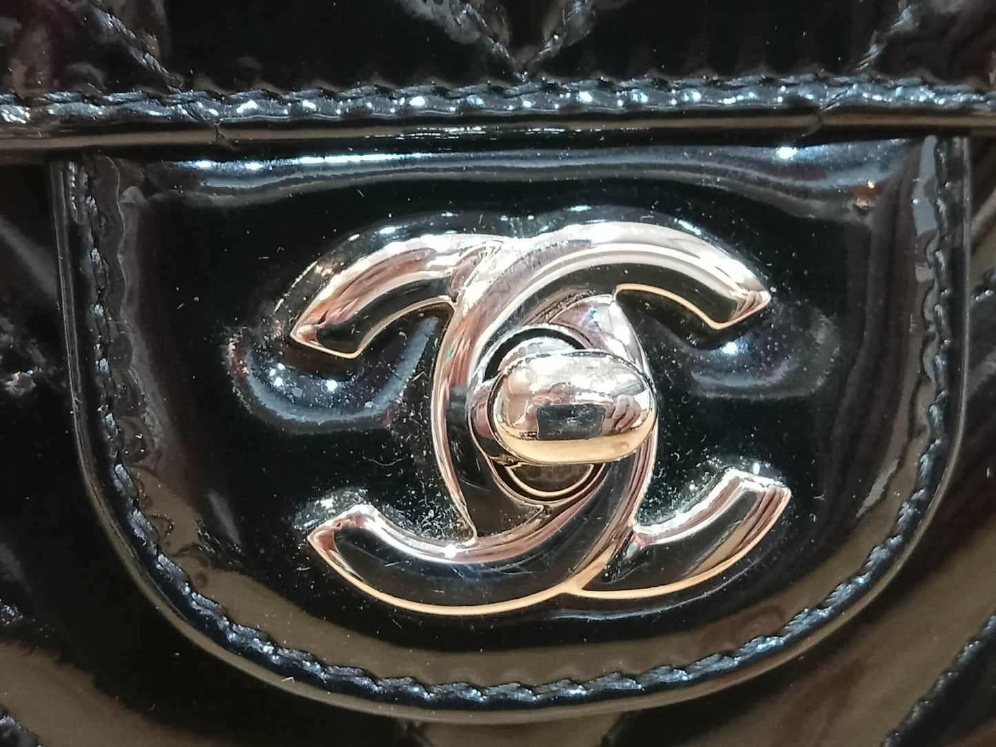 Chanel Classic Rectangular Mini Flap Patent Black Series 23