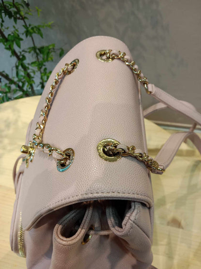 Chanel Quilted Caviar Business Affinity Light Pink Backpack Series 25
