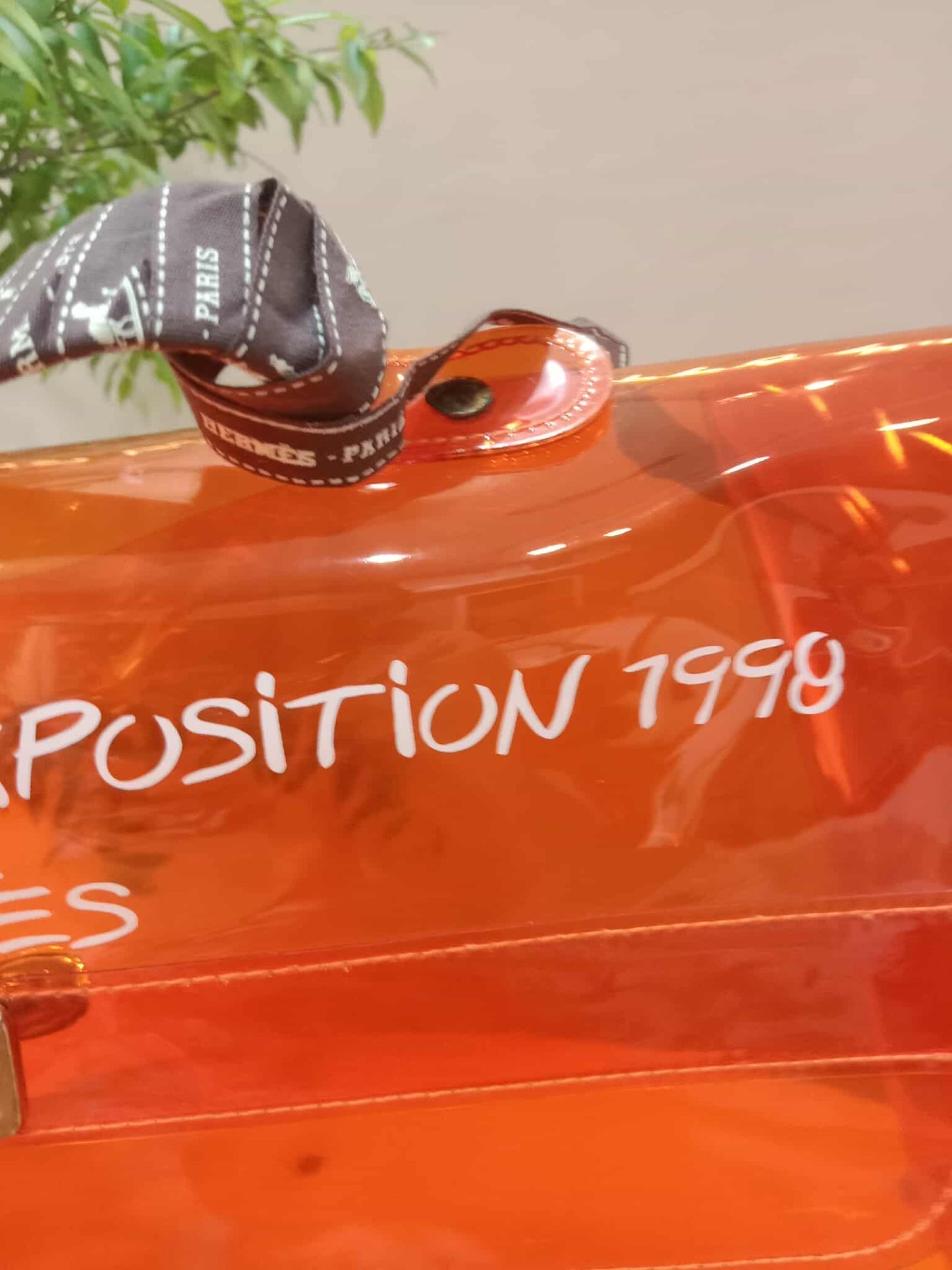 Hermes Souvenir de I'Exposition 1998 Kelly Bag Orange