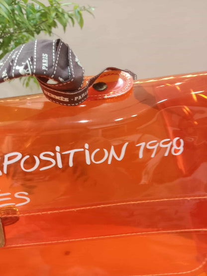 Hermes Souvenir de I'Exposition 1998 Kelly Bag Orange