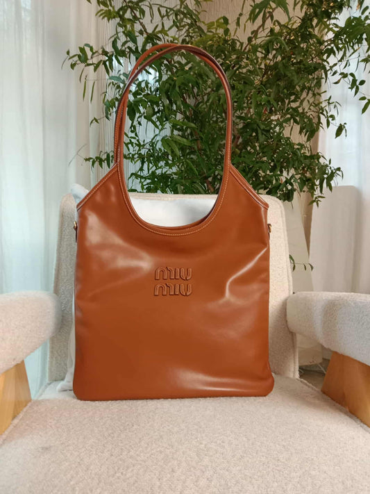 Miu Miu Ivy Tote Tan Medium