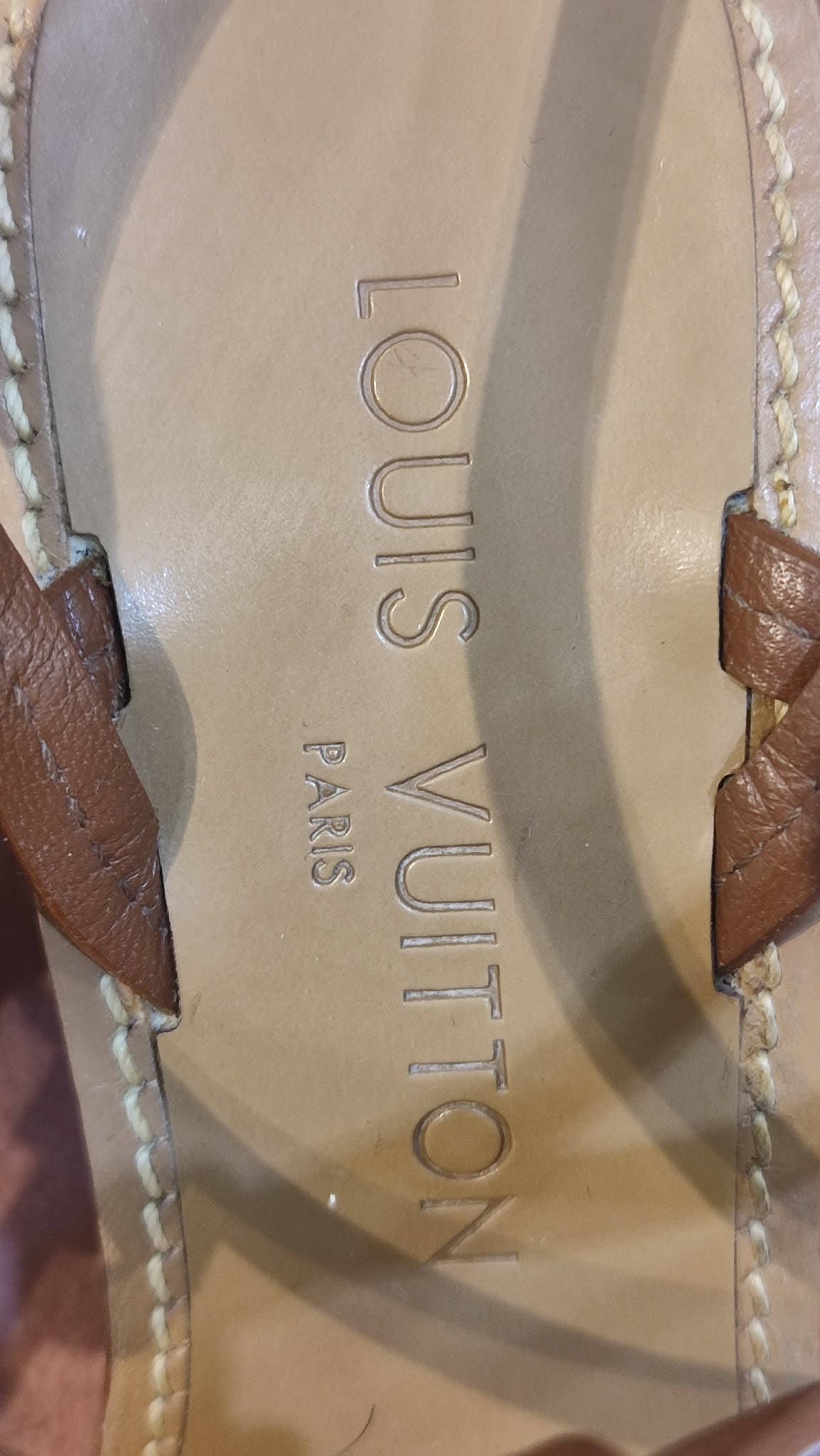 Louis Vuitton Flower Strappy Wedge Brown Size 37
