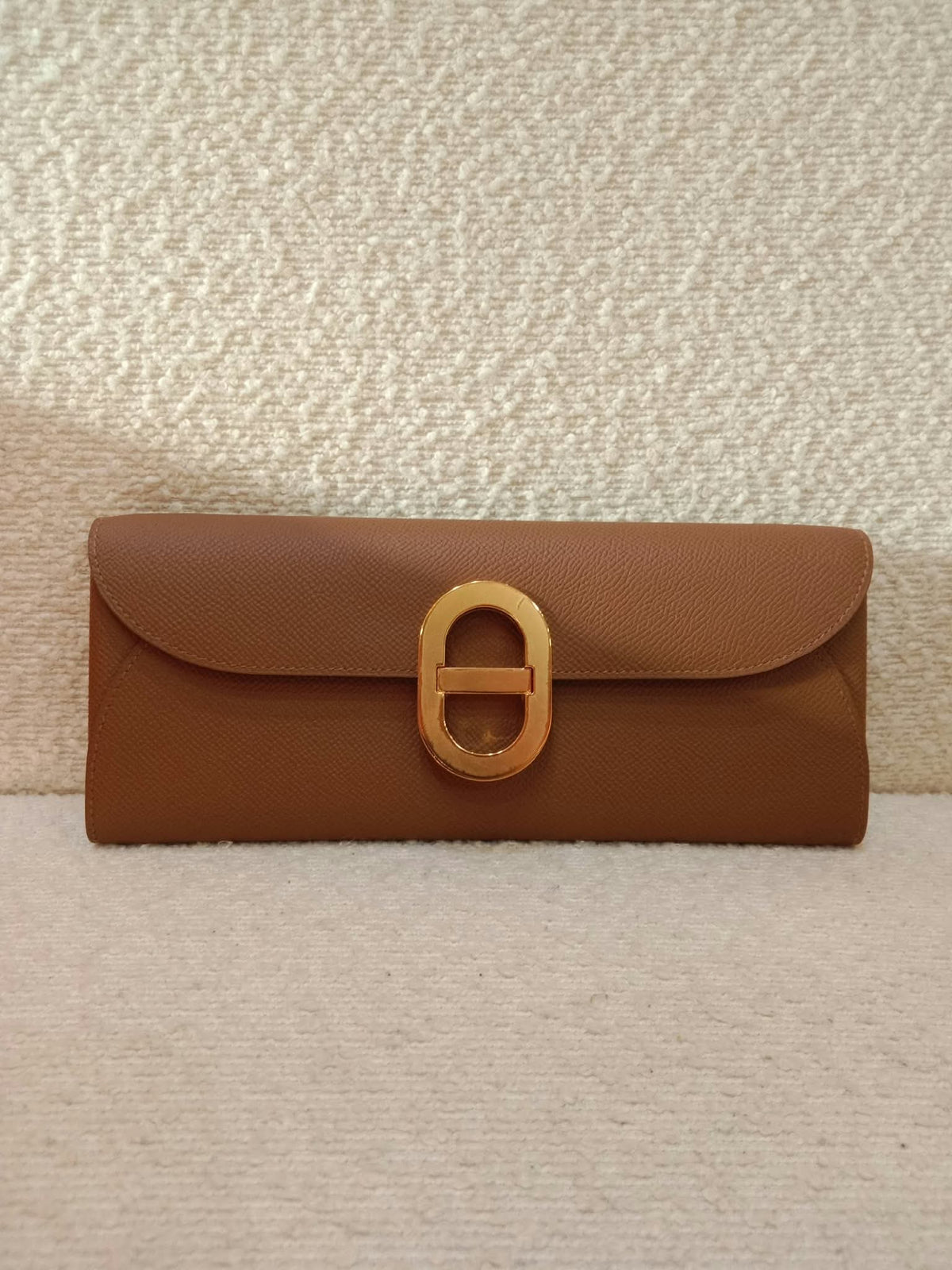 Hermes Maillon Chaine d'Ancre To Go Wallet Epsom Gold on Gold Stamp W 2024