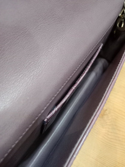 Dior Crocodile Embossed Mauve Clutch