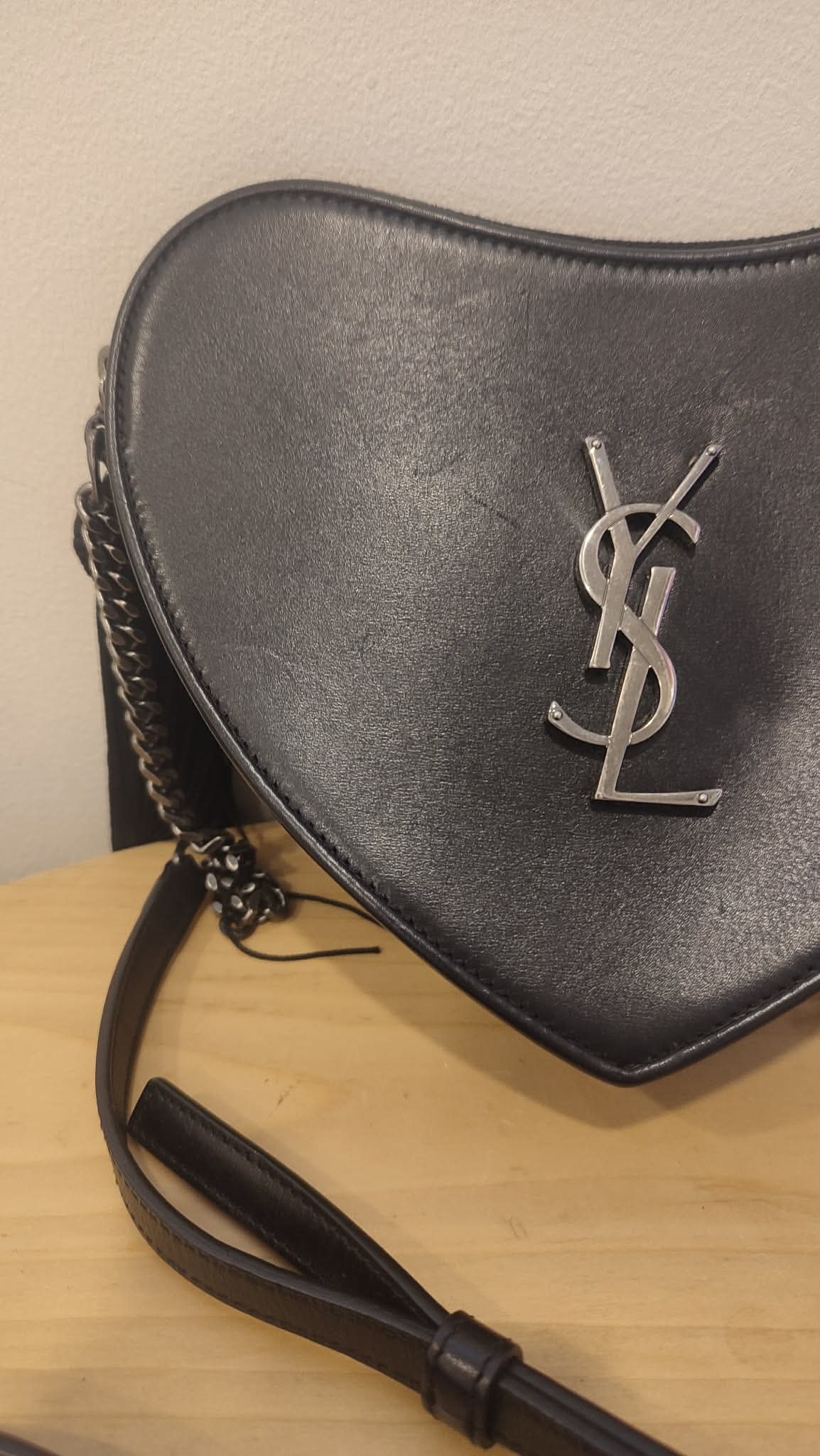 YSL Heart Black Slingbag