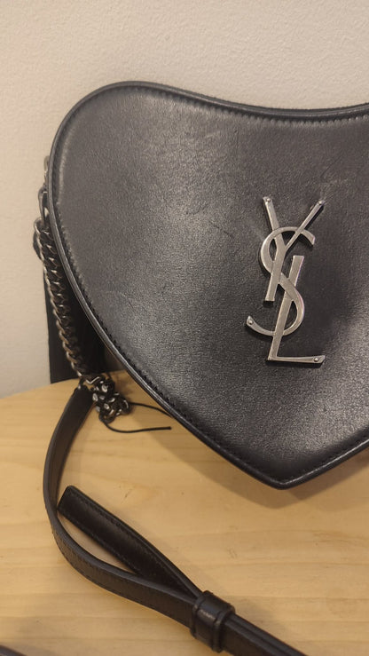 YSL Heart Black Slingbag