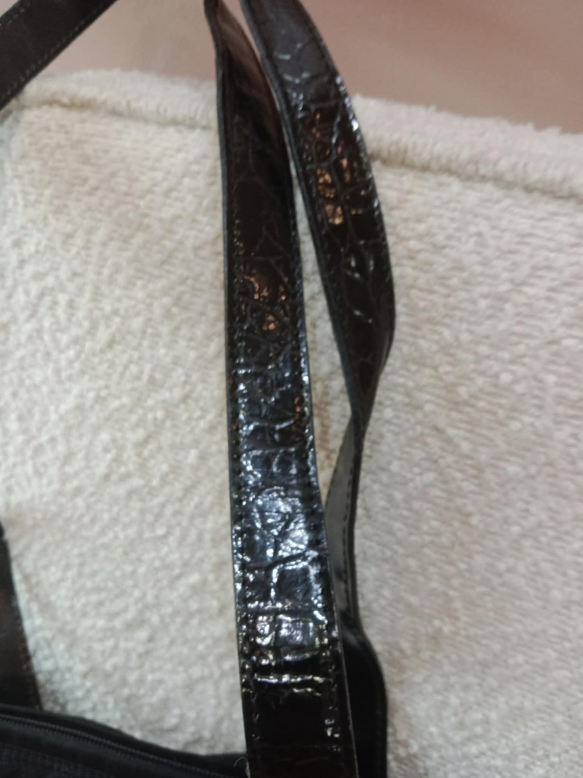 Prada Vintage Tessuto Tote Nylon/Crocodile Embossed Leather Bag