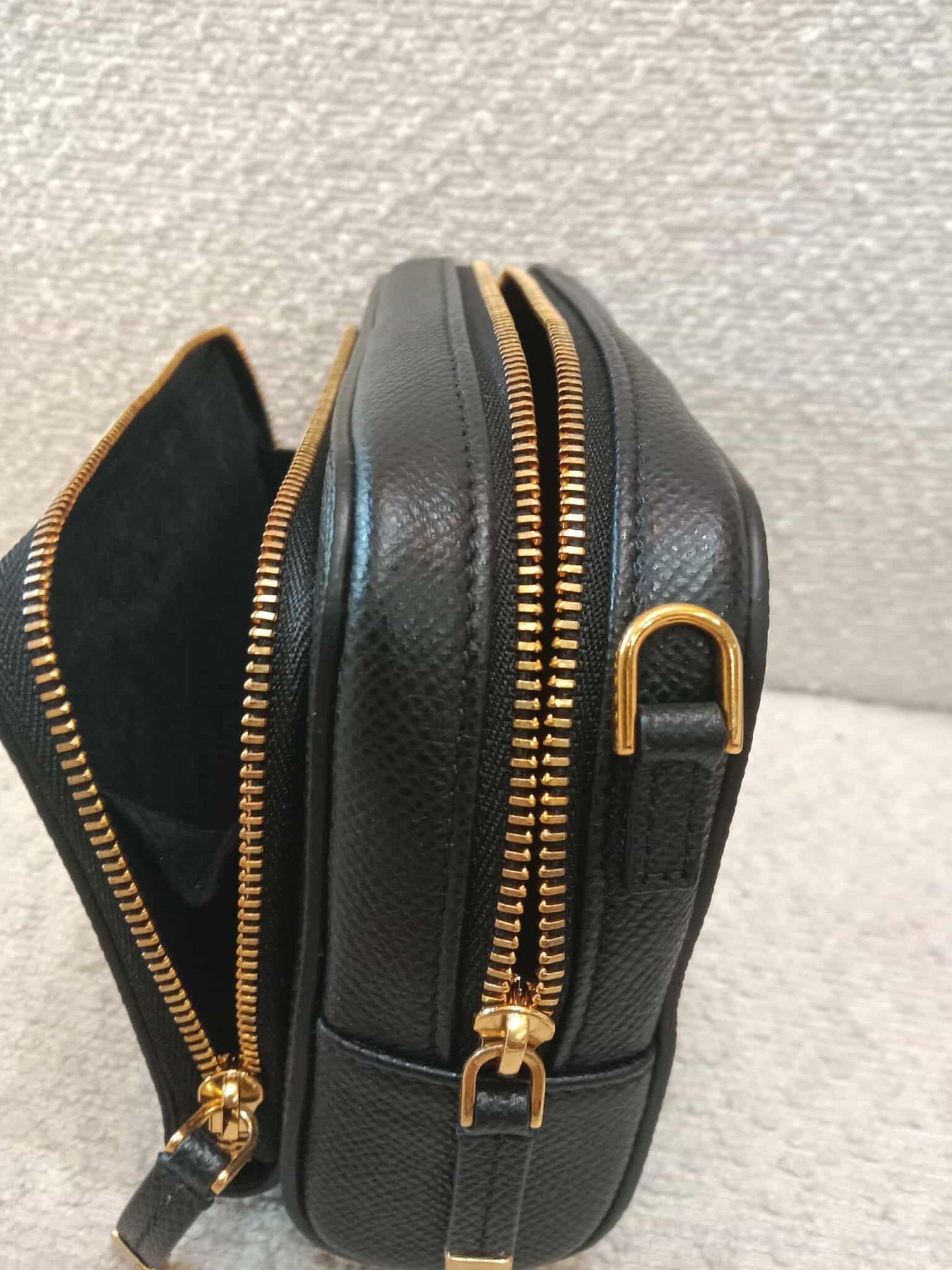 Christian Dior Caro Double Pouch Shoulder Bag Black