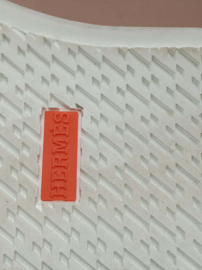 Hermes Day White Kelly Sneakers Rose Gold Buckle Size 35