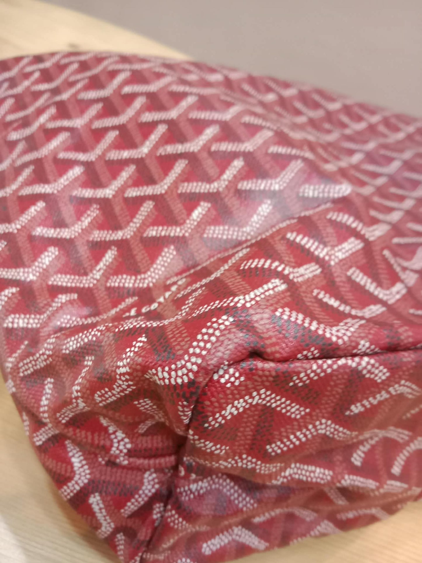 Goyard Boheme Hobo Bag Red Monogram Canvas Fidji Chevron Print