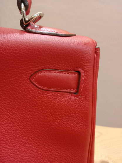 Hermes Kelly 32 Rouge Casaque Togo Stamp I Square 2005
