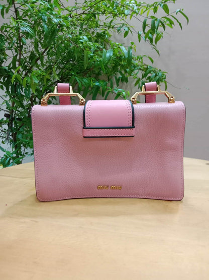 Miu Miu Lady Shoulder Bag Crafted Calfskin Pink