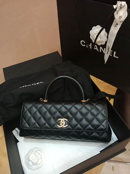 Chanel Cocohandle Eastwest Top Handle Caviar Bag Black