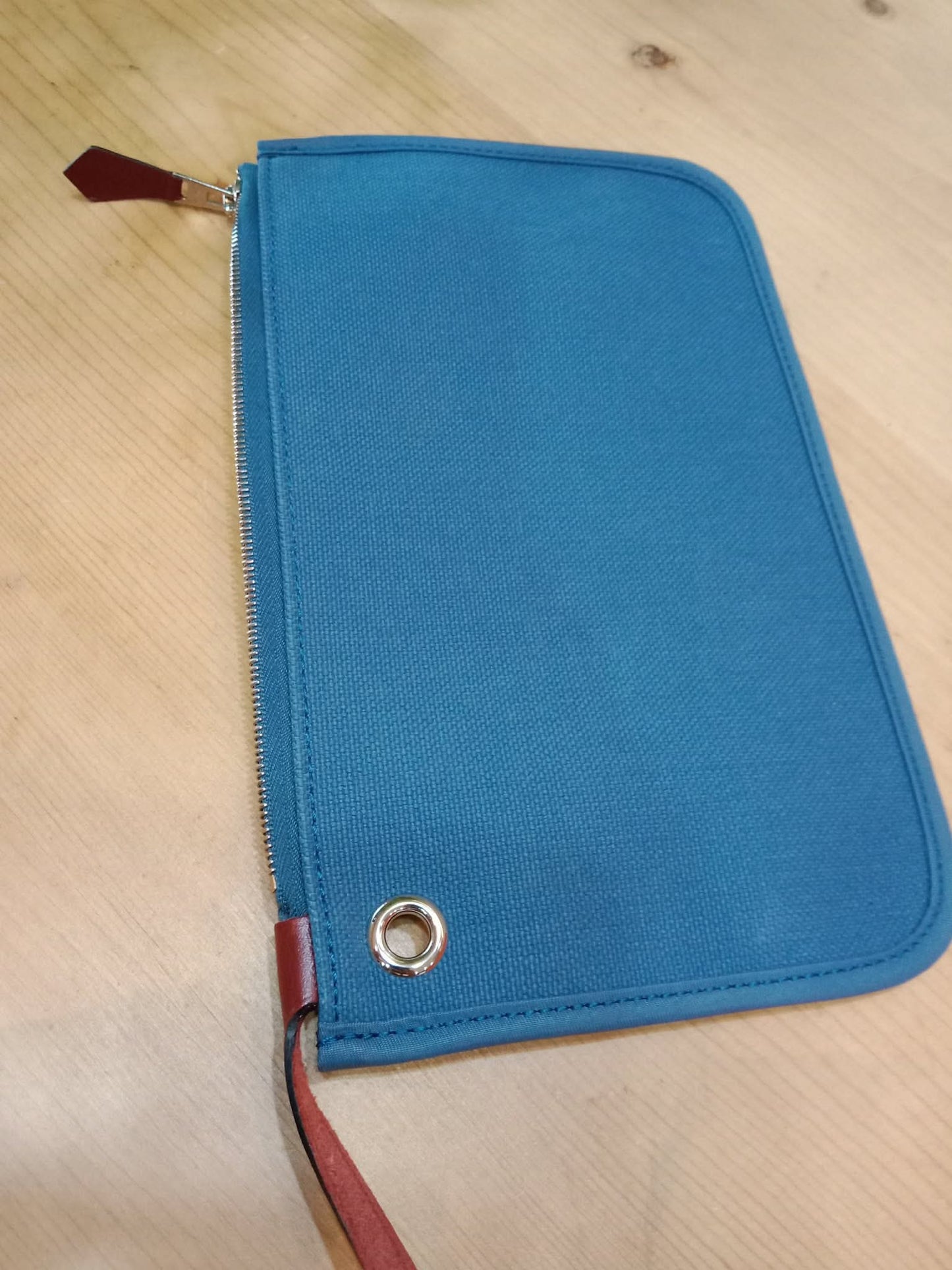 Hermes Herbag Zip 31 Bicolor Blue/Red Canvas & Leather Stamp X 2016