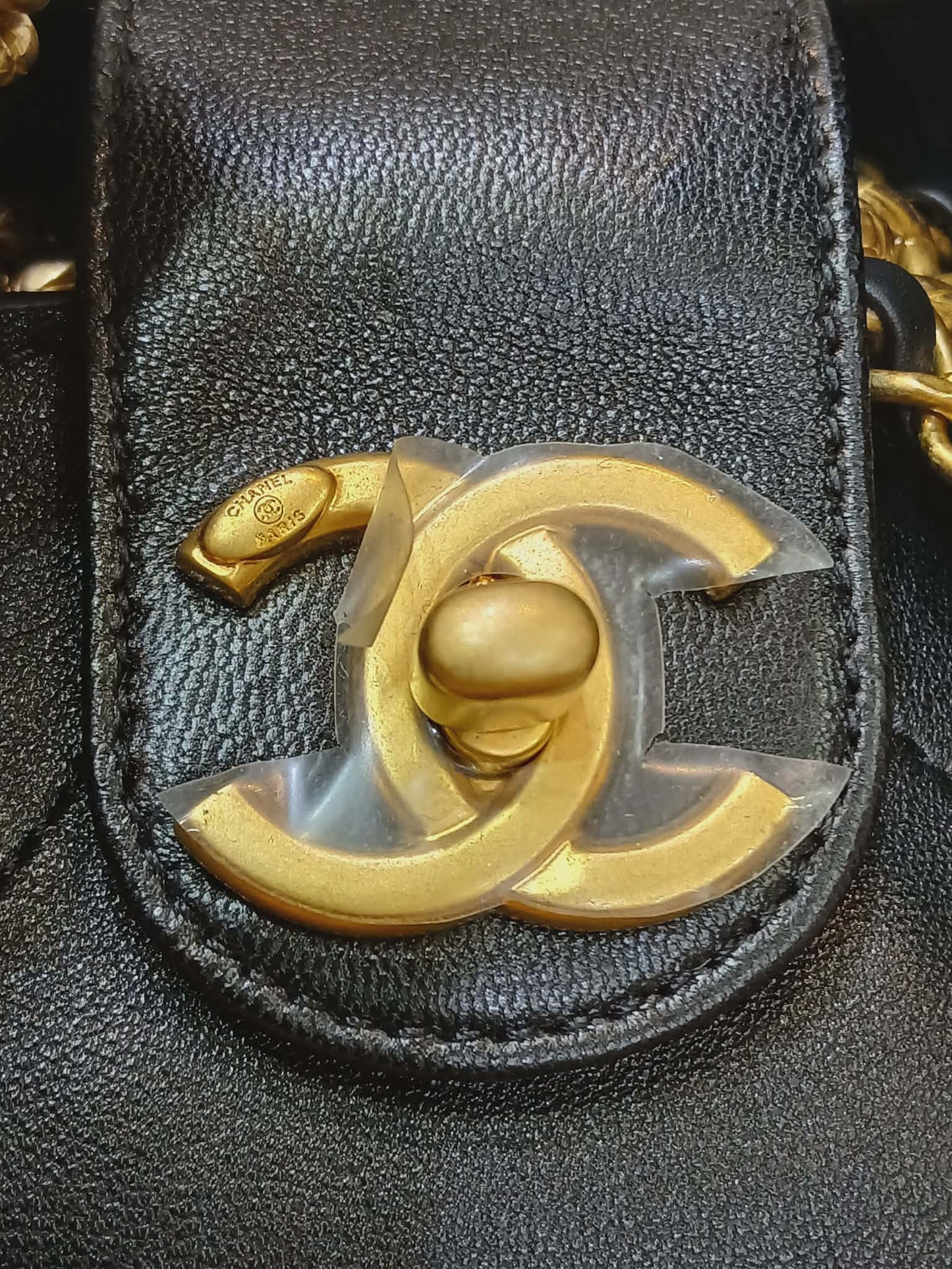 Chanel Hobo Bag Shiny Calfskin Black Microchipped Fullset