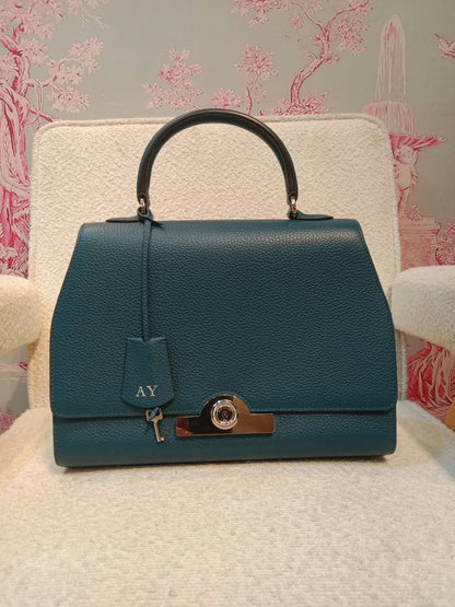 Moynat Rejane Blue Leather Bag