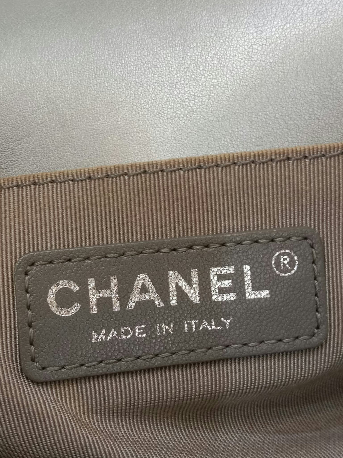 Chanel Le Boy Lambskin Old Medium Gray Series 20