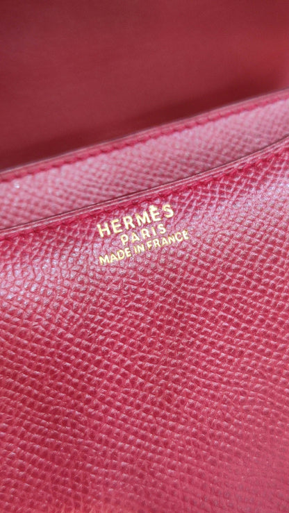 Hermes Constance 18 Red Courchevel Stamp Y Circle 1995