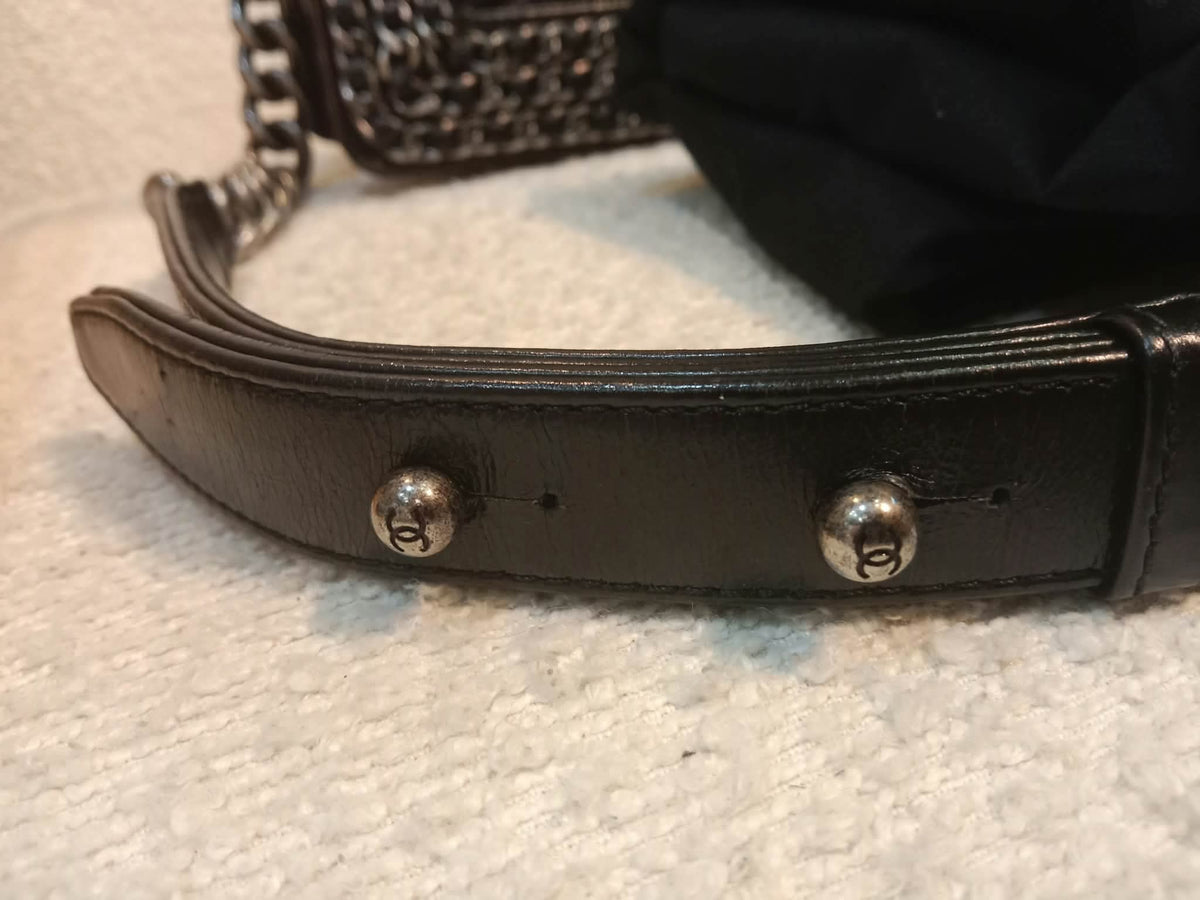 Chanel Boy Flap Chain Trim Calfskin Black Series 20