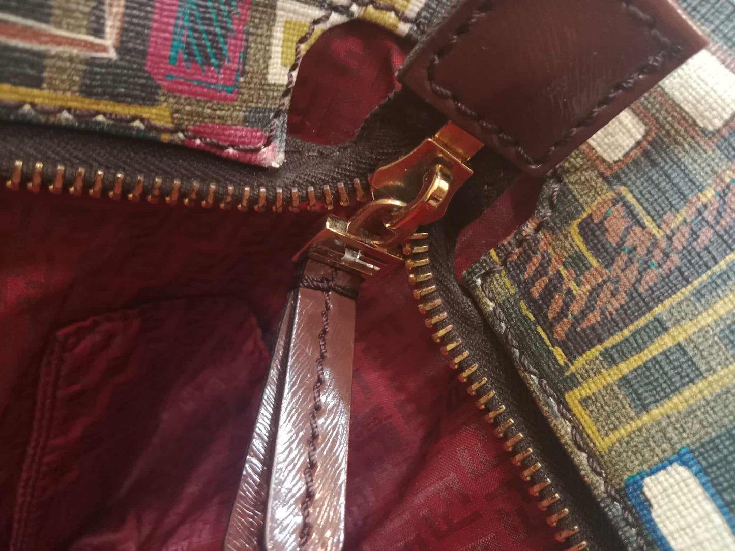 Fendi Multicolor Zucca Spalmati Roll Tote Bag