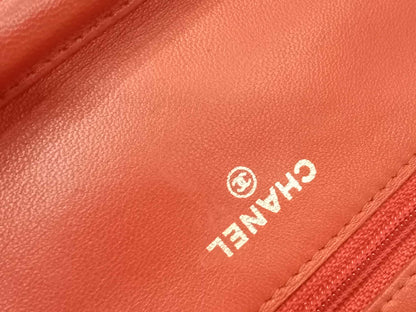 Chanel Classic Wallet On Chain Red Lambskin Series 16