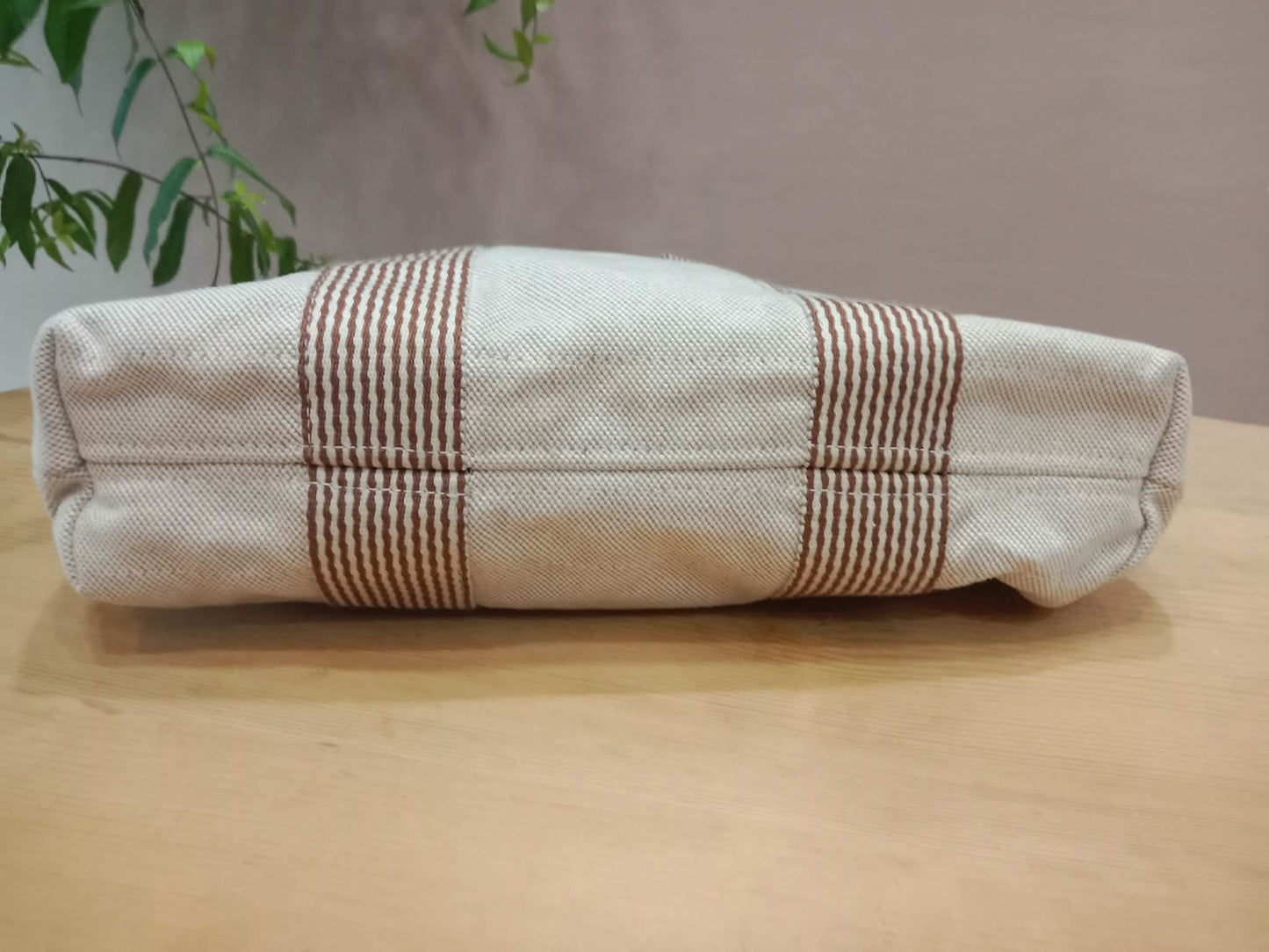 Hermes Toile Ferrou-Tout Cabas Tote Bag Beige