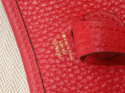 Hermes MIni Evelyne Orange Clemence Stamp Y 2020