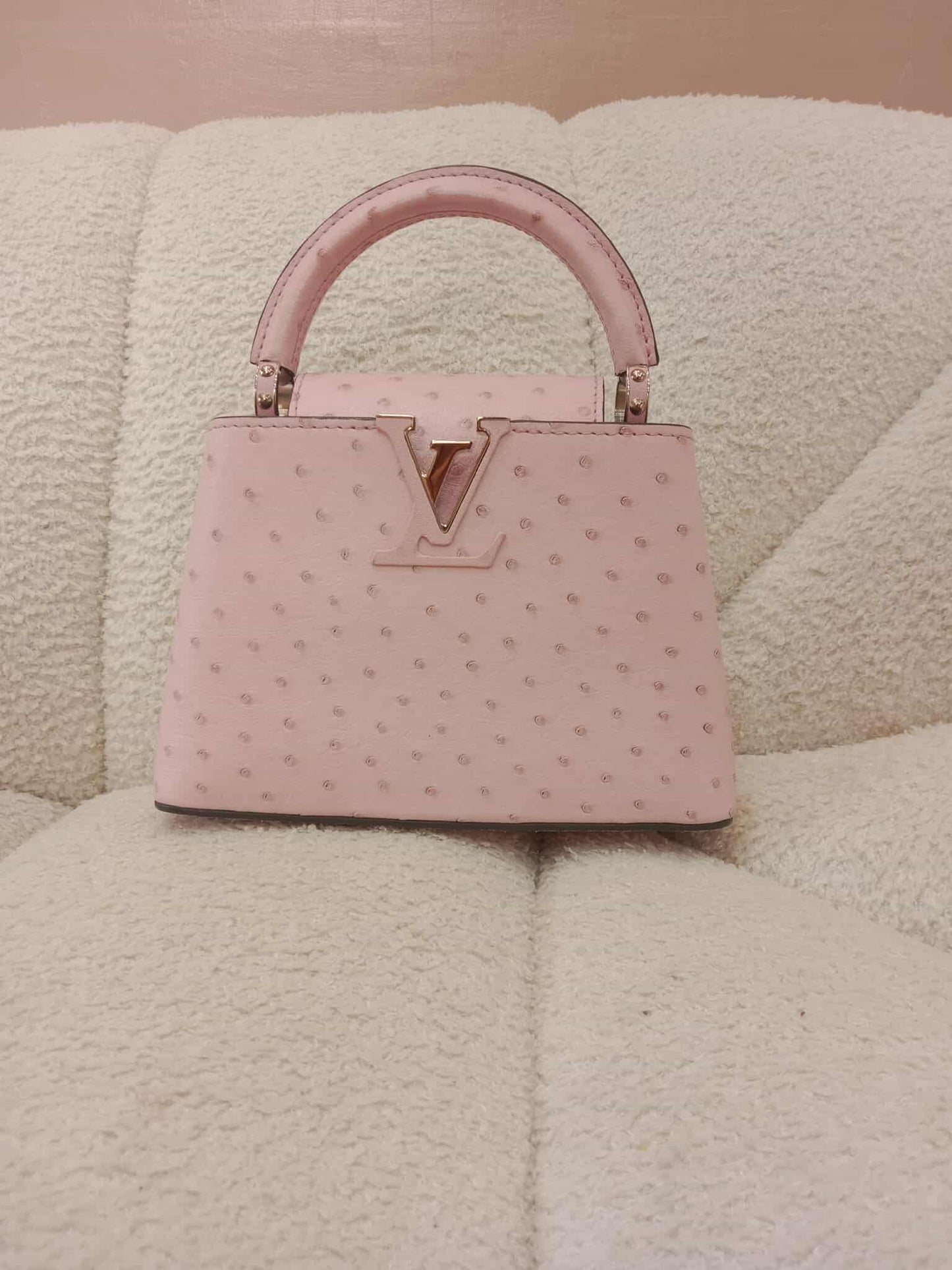 Louis Vuitton Mini Capucine Ostrich Pink