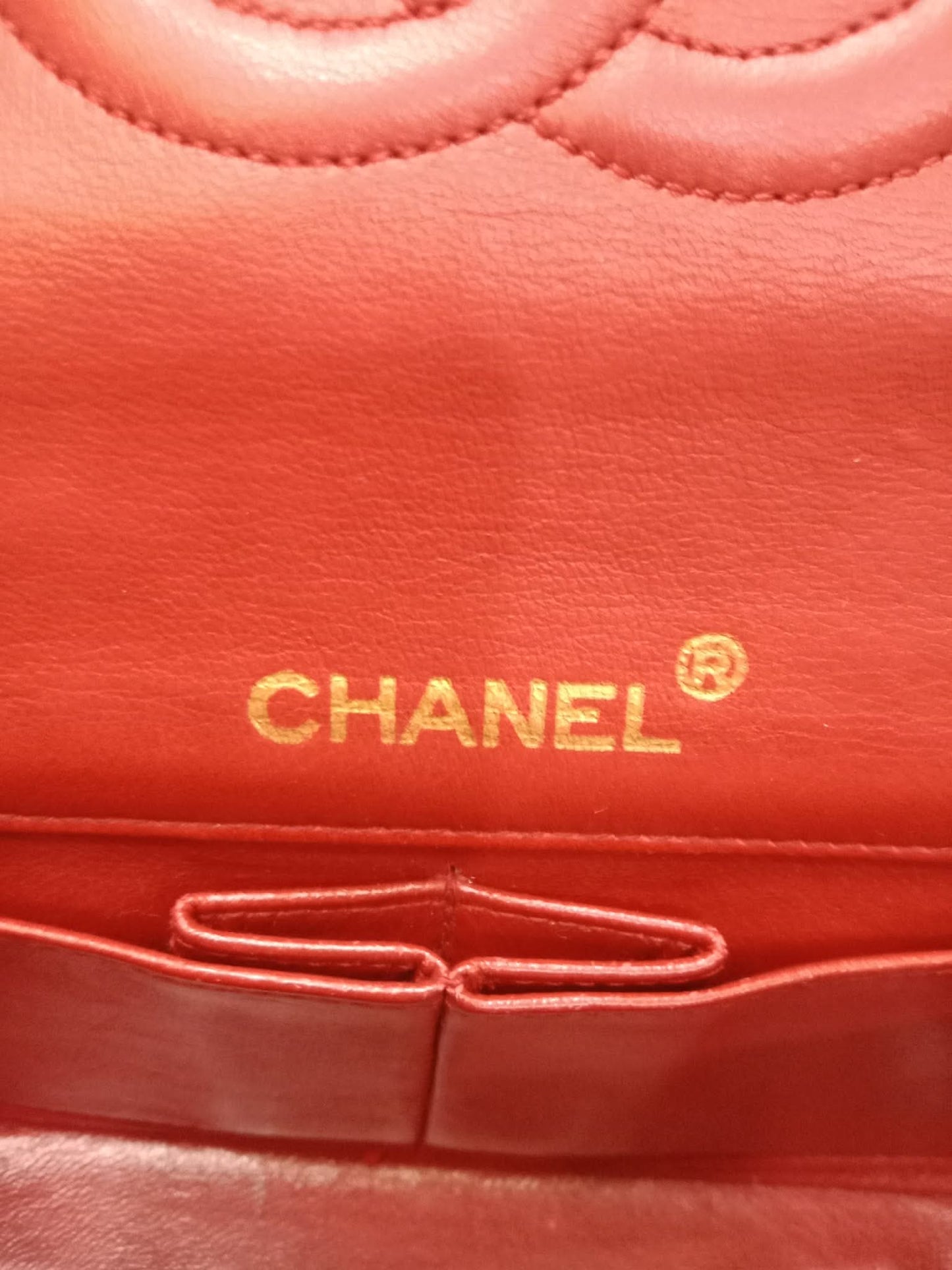 Chanel Red Matelasse Lambskin Chain Flap Shoulder Bag Series 1