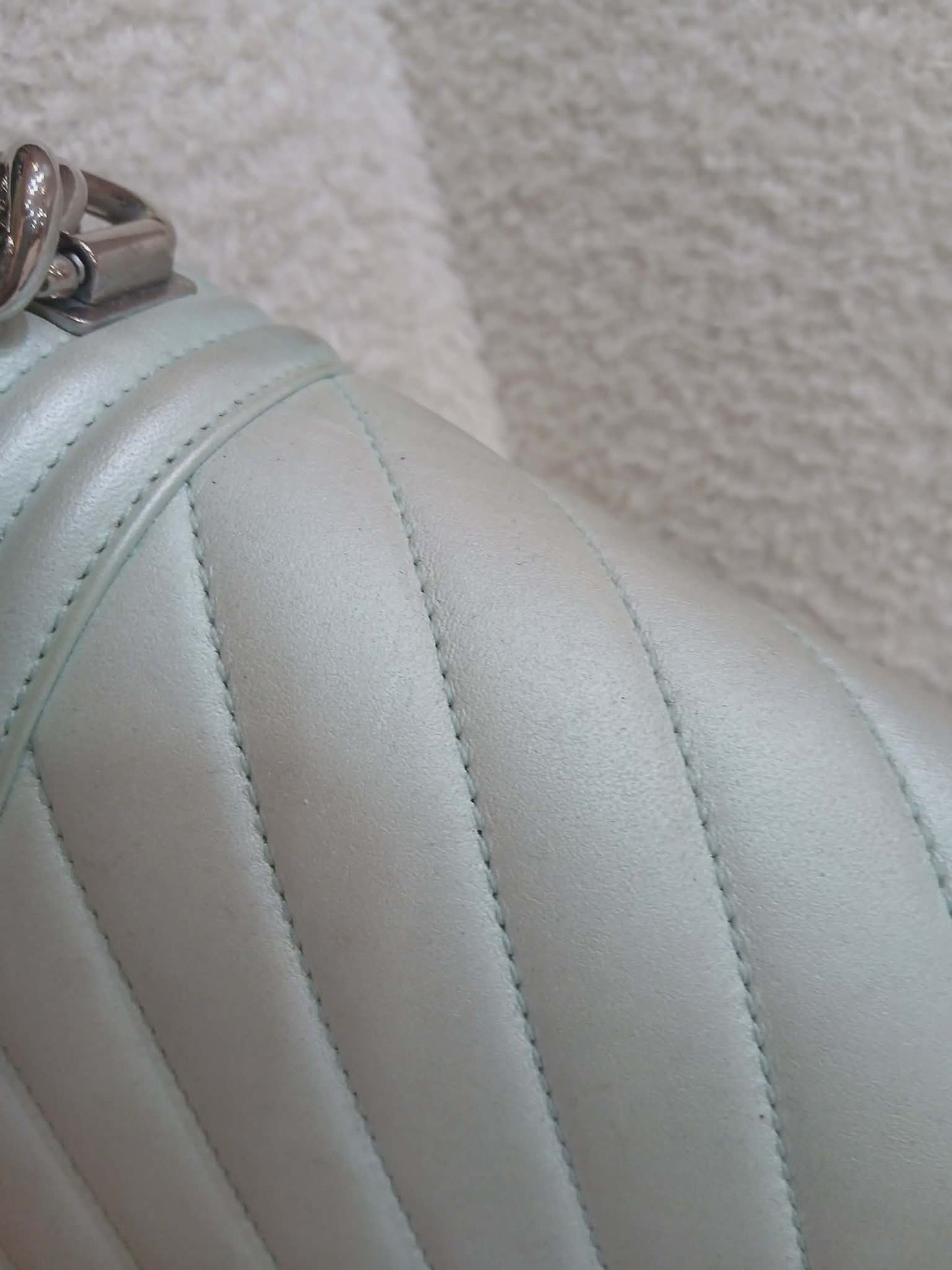 Chanel Leboy Chevron Iridescent Green Old Medium Series 25